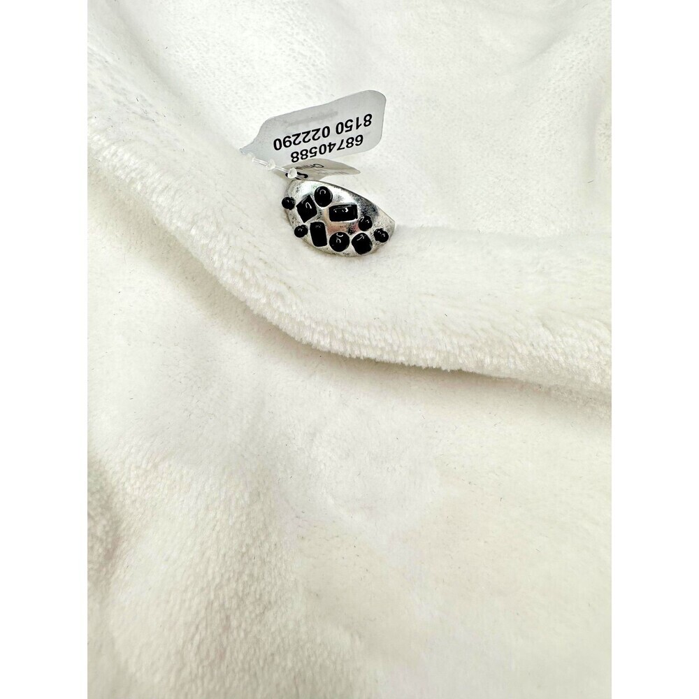 NEW Free People Pixie Promo Ring Chunky Statement Ring Black Stone Modern Size 8